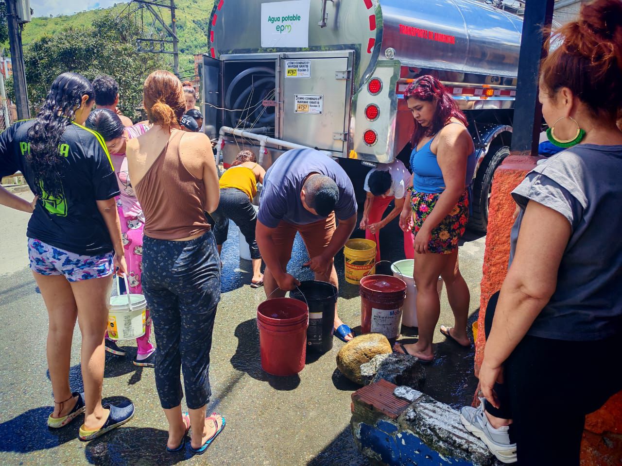 Interrupción de servicio de acueducto en Medellín. Cortesía: EPM
