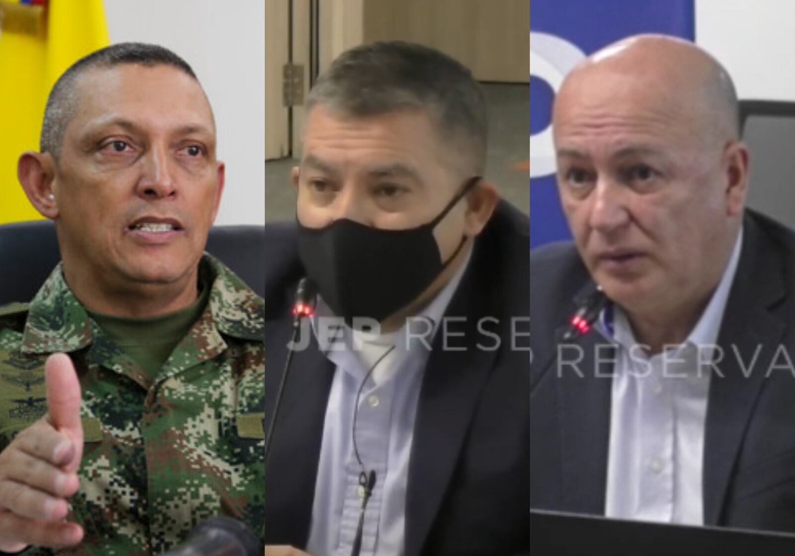 Jaime Lasprilla, Marcos Evangelista Pinto y Miguel Pérez Guarnizo. Foto: Colprensa / JEP