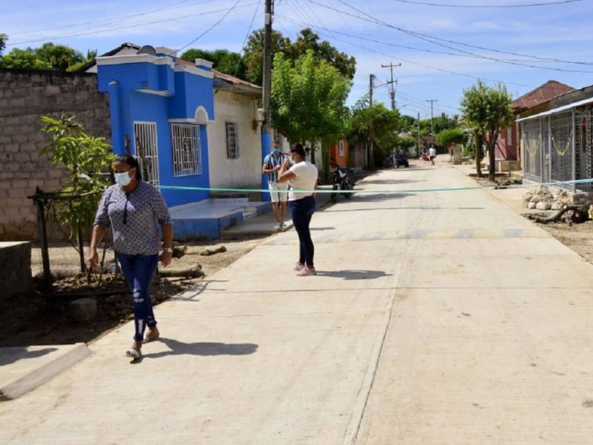 En Magangué, inauguran 1.200 metros de pavimento en corregimiento de Madrid