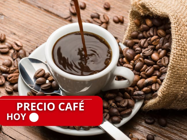 Precio del café // taza y granos de café