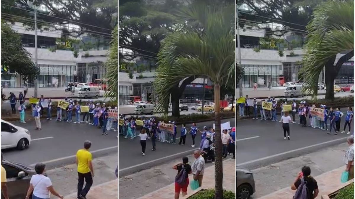 Trabajadores del sector salud protestaron en la sede de la Nueva EPS de Ibagué