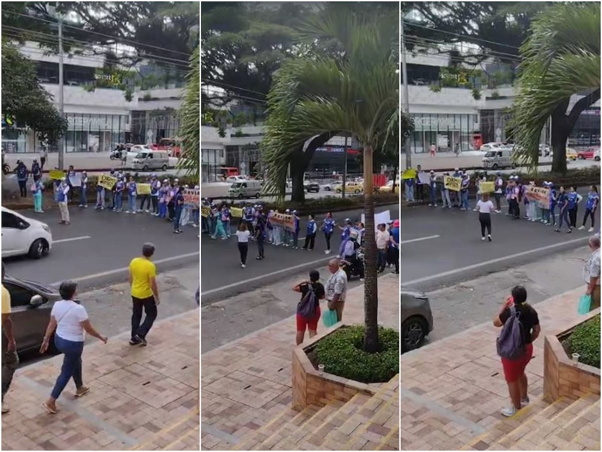 Trabajadores del sector salud protestaron en la sede de la Nueva EPS de Ibagué
