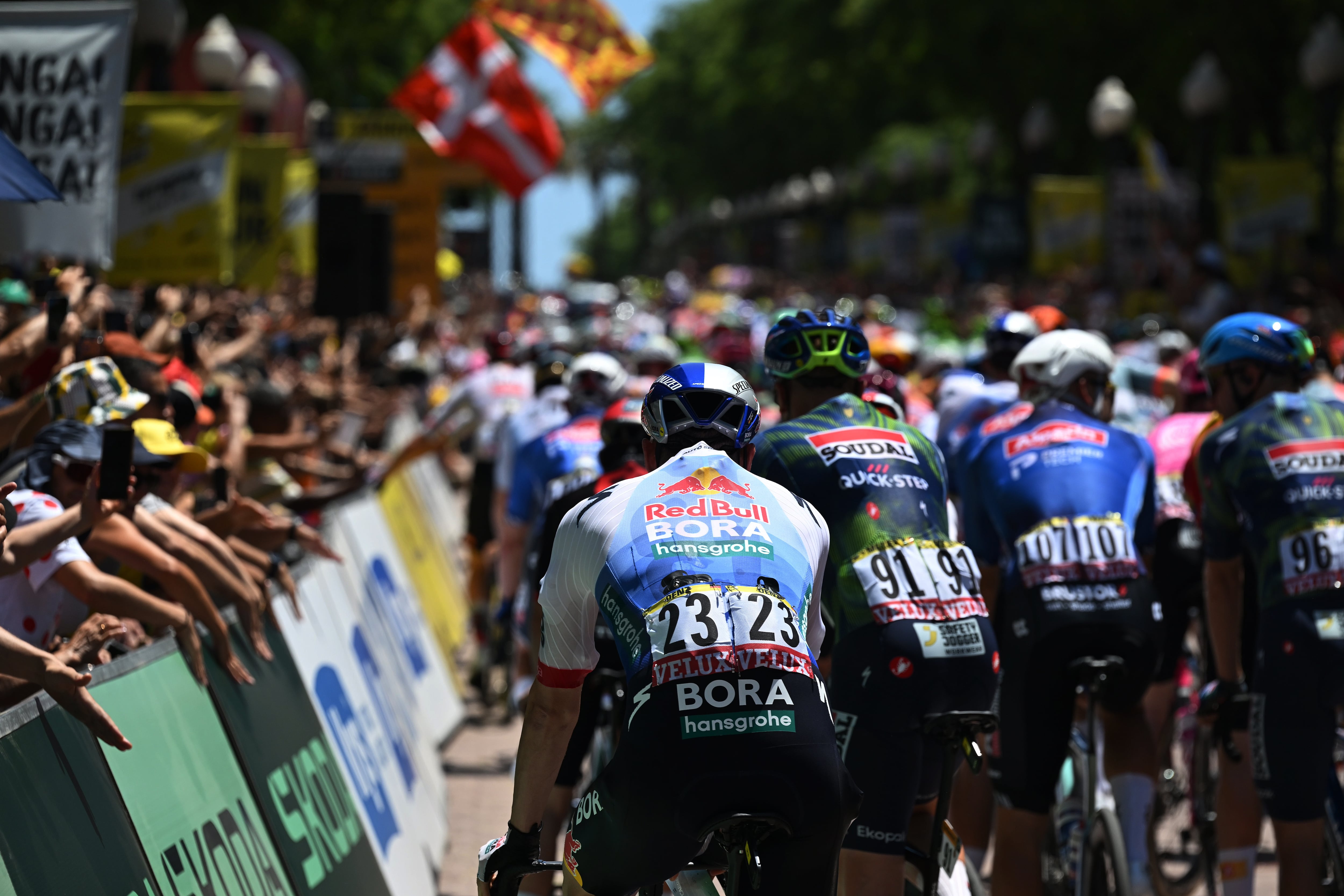 TARRAGONA, SPAIN - JULY 05: Nico Denz of Germany and Team Red Bull - BORA - hansgrohe prior to the 113th Tour de France 2026, Stage 2 a 168.5km stage from Tarragona to Barcelona 109m / #UCIWT / on July 05, 2026 in Tarragona, Spain. (Photo by Tim de Waele/Getty Images)