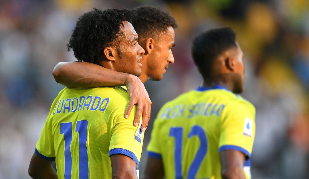 Juan Guillermo Cuadrado en la celebración de su gol con la Juventus