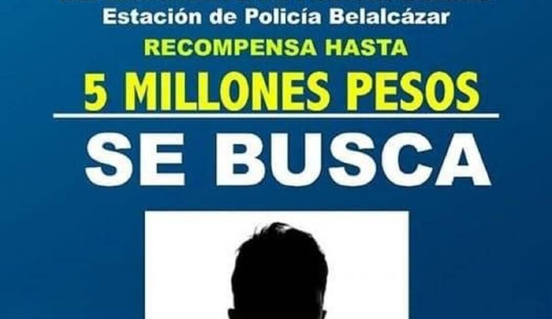 Recompensa por información que de con el responsable de herir a una mujer. Crédito: Policía Caldas.