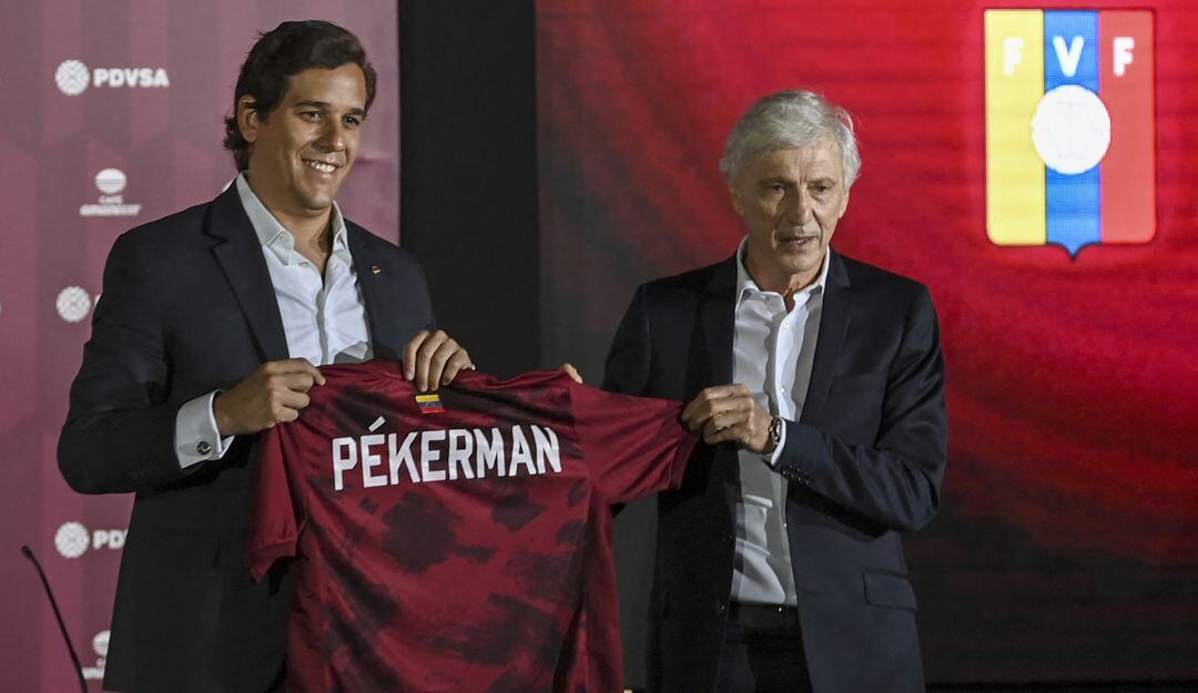 José Pékerman en su presentación con la Selección de Venezuela