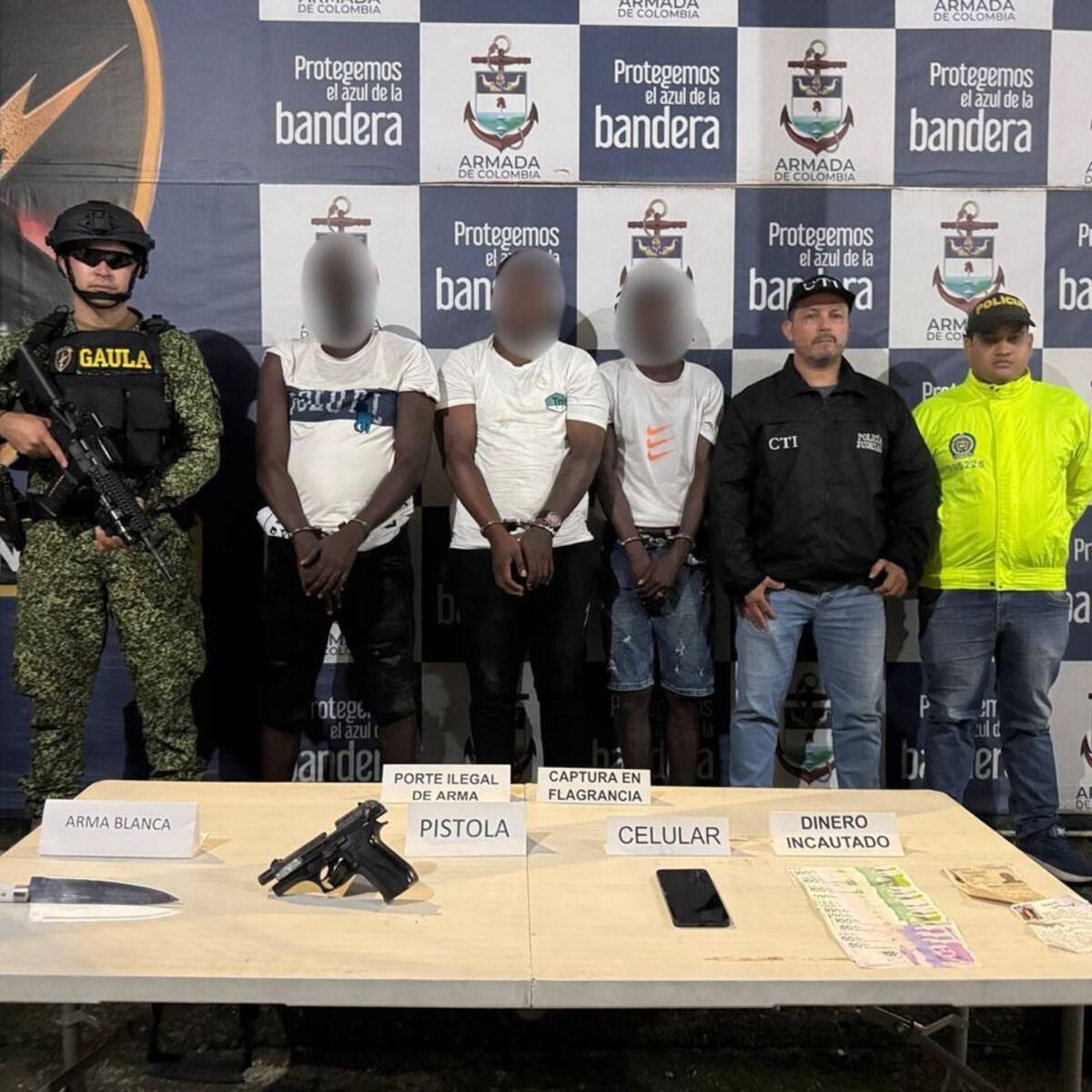 La Armada capturó a cinco presuntos extorsionistas de“Los Shottas” en Buenaventura