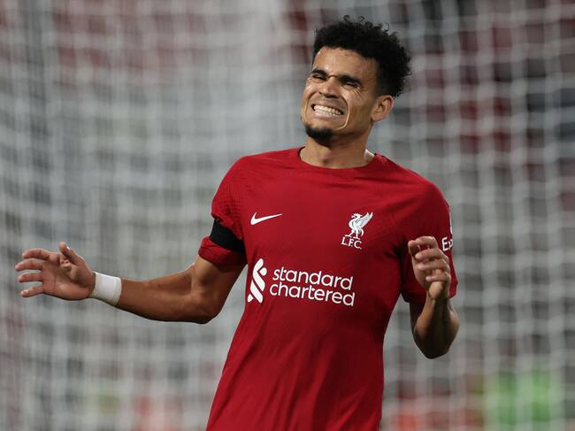Luis Díaz en juego con el Liverpool (Photo by Ian MacNicol/Getty Images)