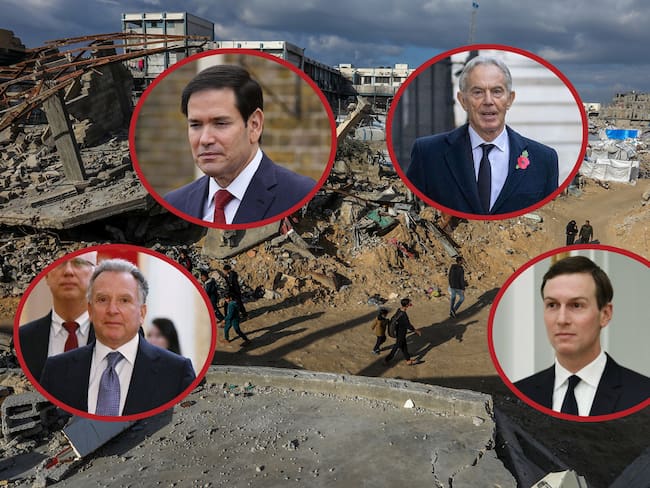 Tony Blair, Marco Rubio, Steve Witkoff y Jared Kushner formarán la Junta Ejecutiva de Gaza. Foto: Getty Images y AFP
