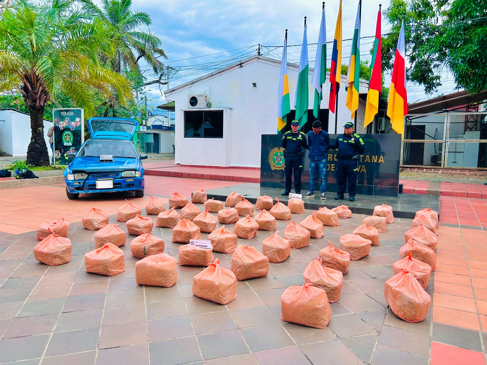 El cargamento tendría un valor superior a los 230 millones de pesos. Foto Policía Neiva.