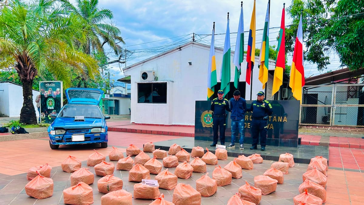 En Neiva, se logró la incautación de más de 116 kilos de marihuana provenían del sur del país