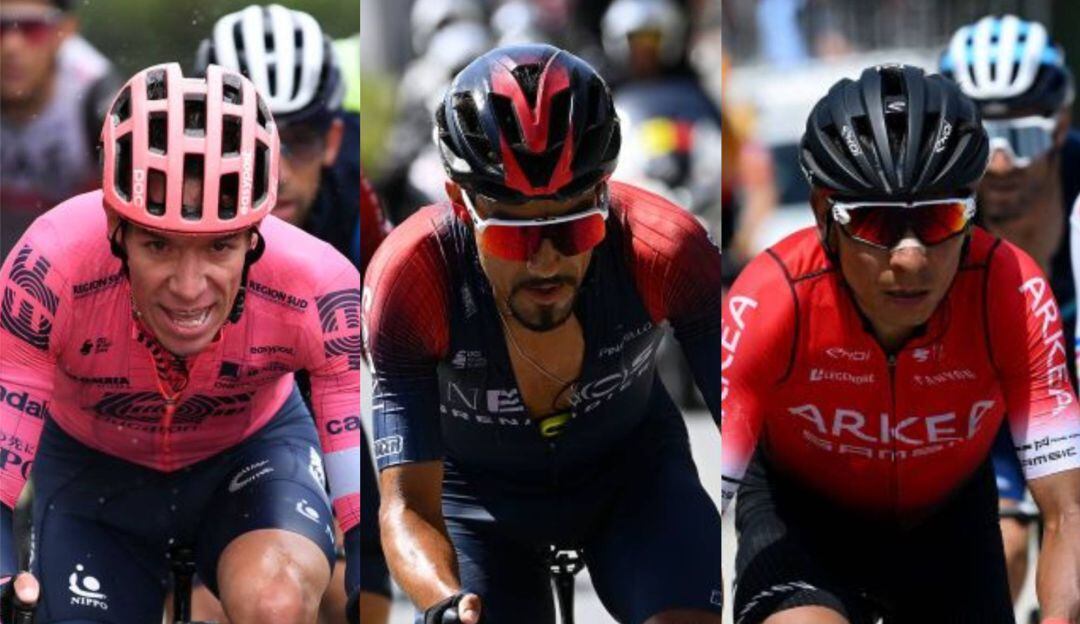 Rigoberto Urán, Daniel Felipe Martínez y Nairo Quintana