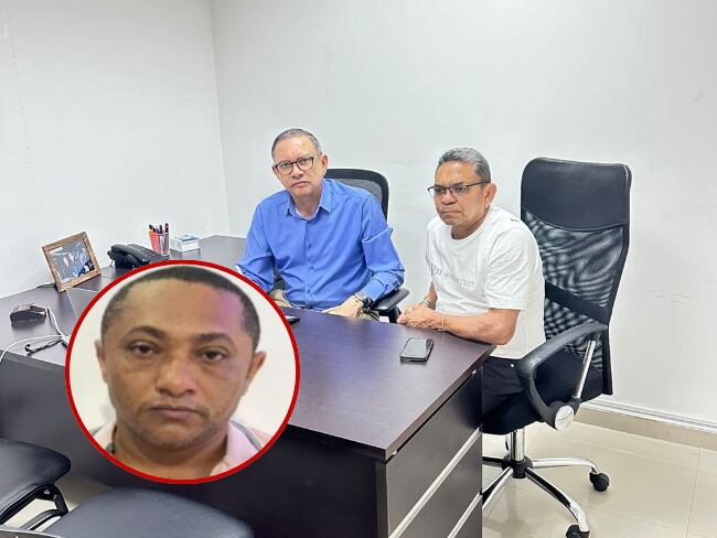 Luis Manuel Díaz y su abogado Alait Freja por el caso del secuestro en La Guajira. El vinculado a la investigación, Andris Bolívar./ Foto: Cortesía