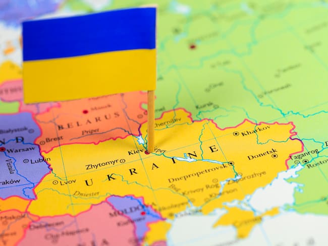 Ubicación de Ucrania en un mapa.
