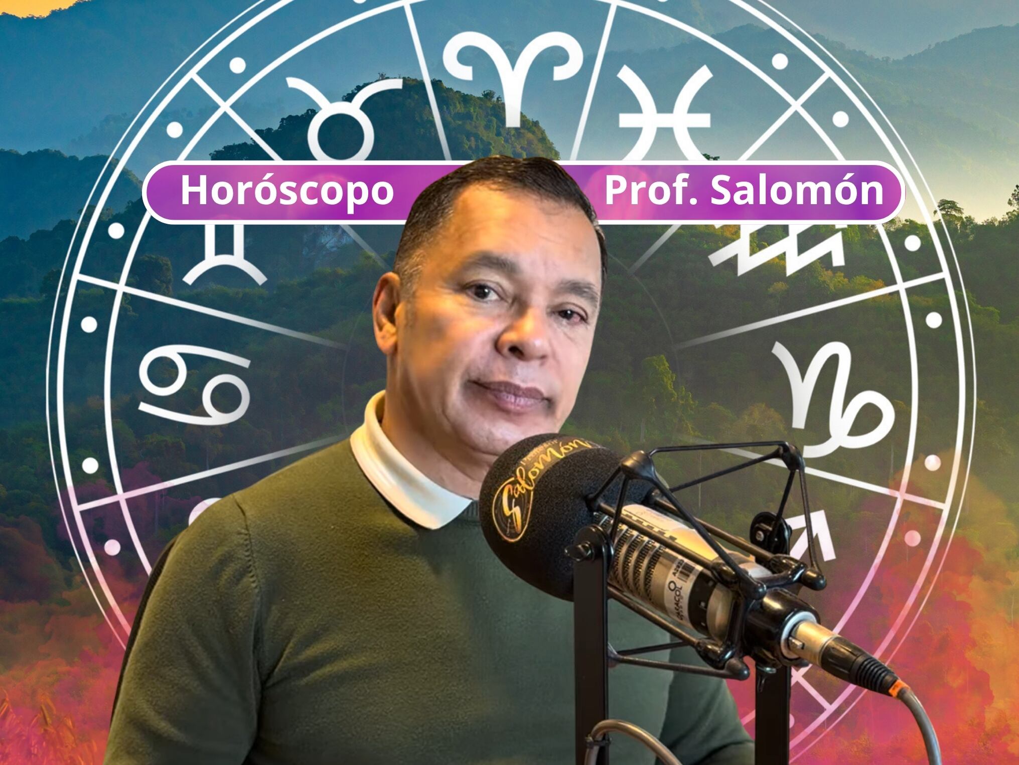 Él es el profesor Salomón, experto en la lectura del Horóscopo y el Tarot (Crédito: Profesor Salomón - Youtube) // De fondo: Imagen ilustrativa del horóscopo (crédito: Getty Images).