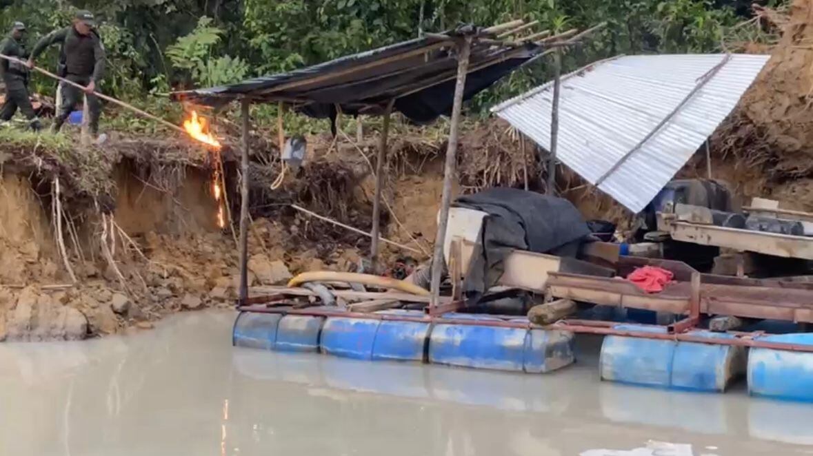 Operativo contra la minería en el Chocó. Cortesía: Ejército Nacional.