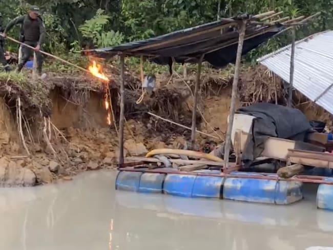 Operativo contra la minería en el Chocó. Cortesía: Ejército Nacional.
