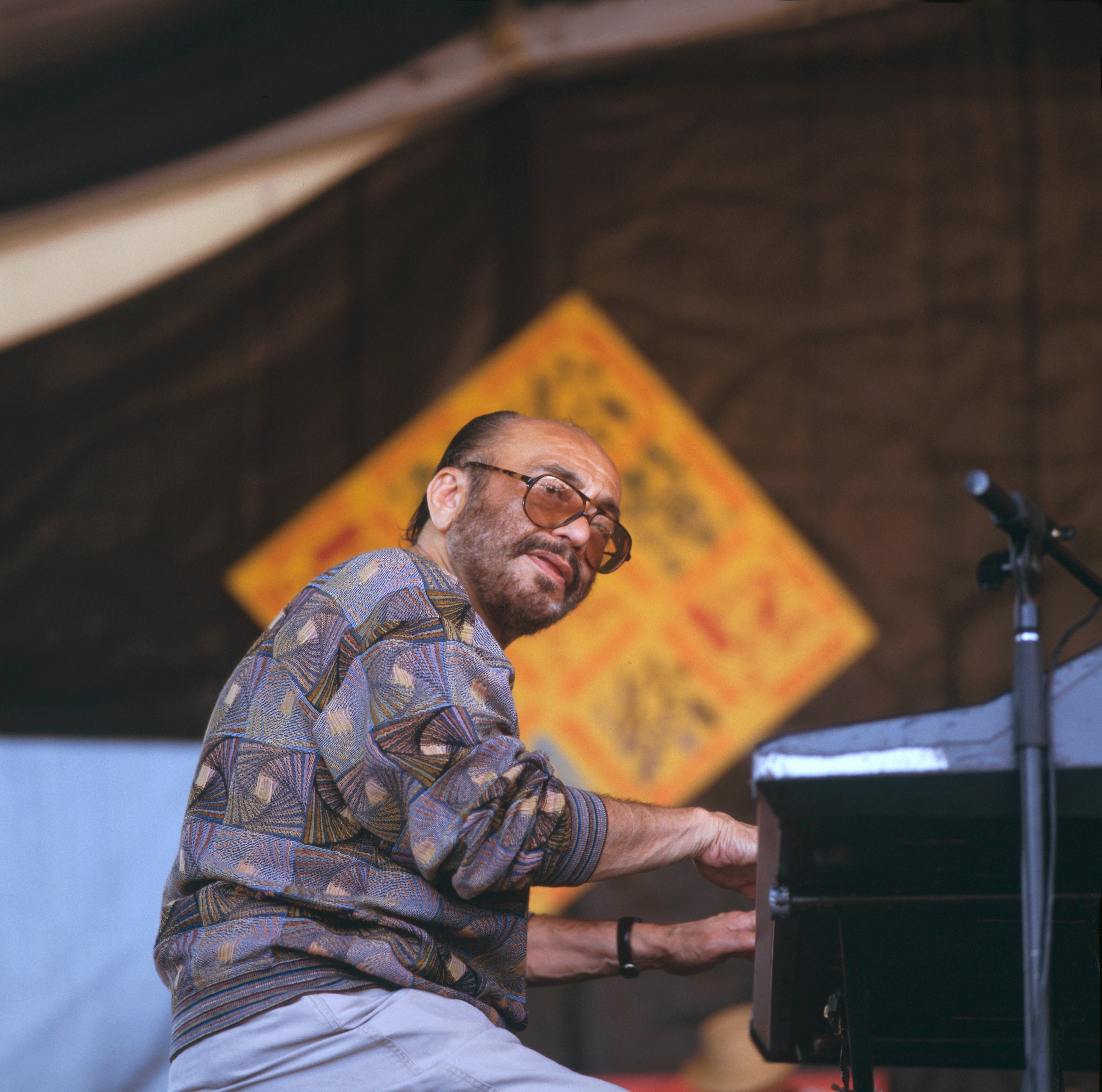 UNITED STATES,  NEW ORLEANS JAZZ FESTIVAL: Eddie Palmieri performing on stage  (Photo by David Redfern/Redferns)