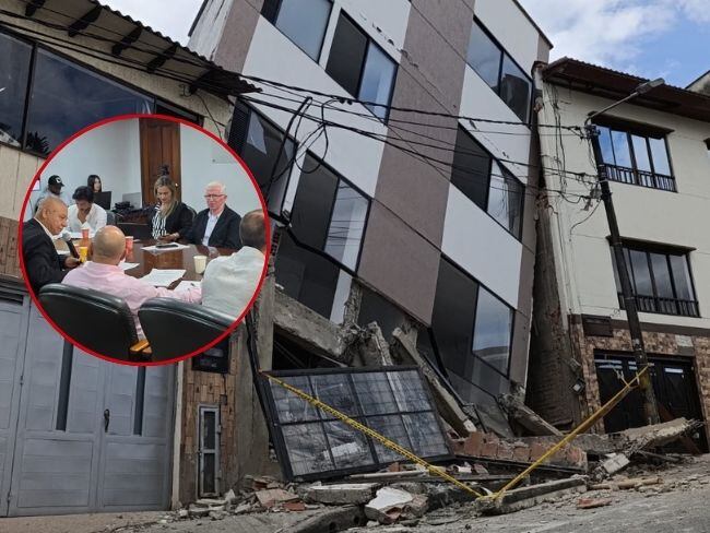 Edificio afectado por el terremoto en Manizales y sesión del concejo. Foto: centrodeinformacion.manizales.gov.co