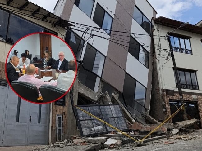 Edificio afectado por el terremoto en Manizales y sesión del concejo. Foto: centrodeinformacion.manizales.gov.co