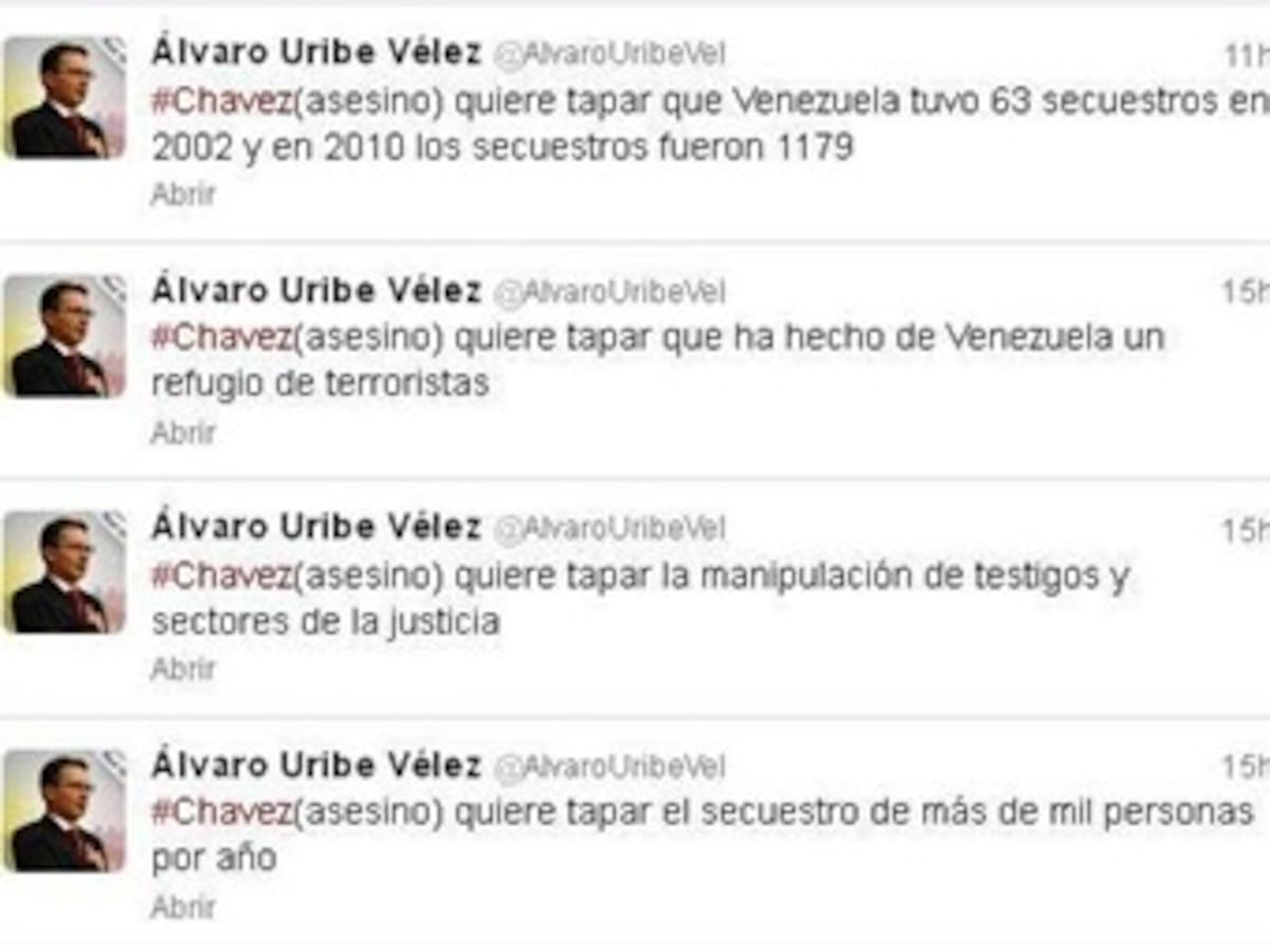 Expresidente Álvaro Uribe arremete en contra de Hugo Chávez
