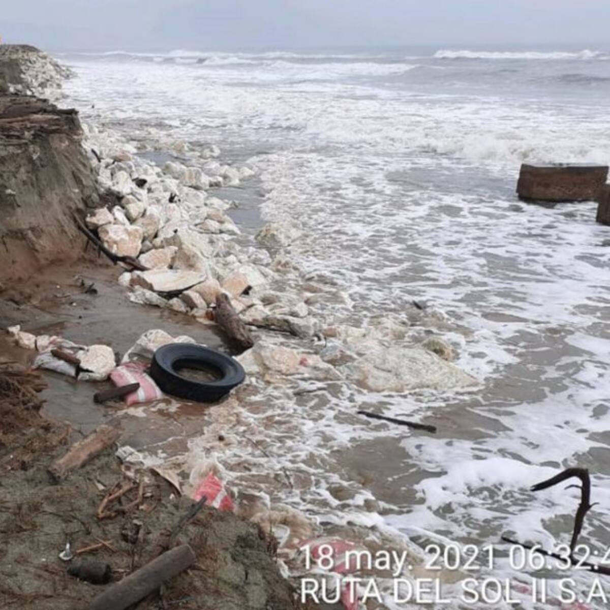 Erosión costera destruyó enrocado de la vía Ciénaga – Barranquilla