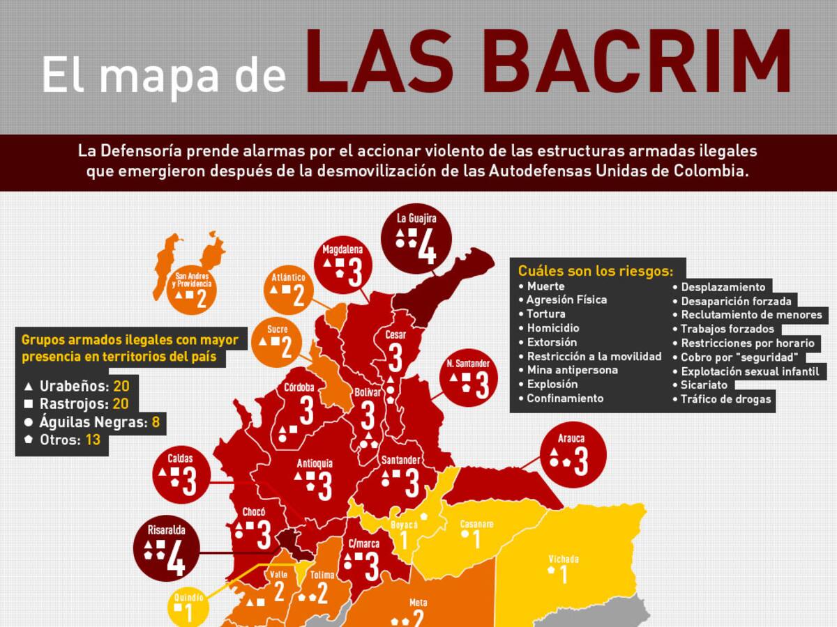 Bacrim amenazan 168 municipios en 27 departamentos, alerta Defensoría