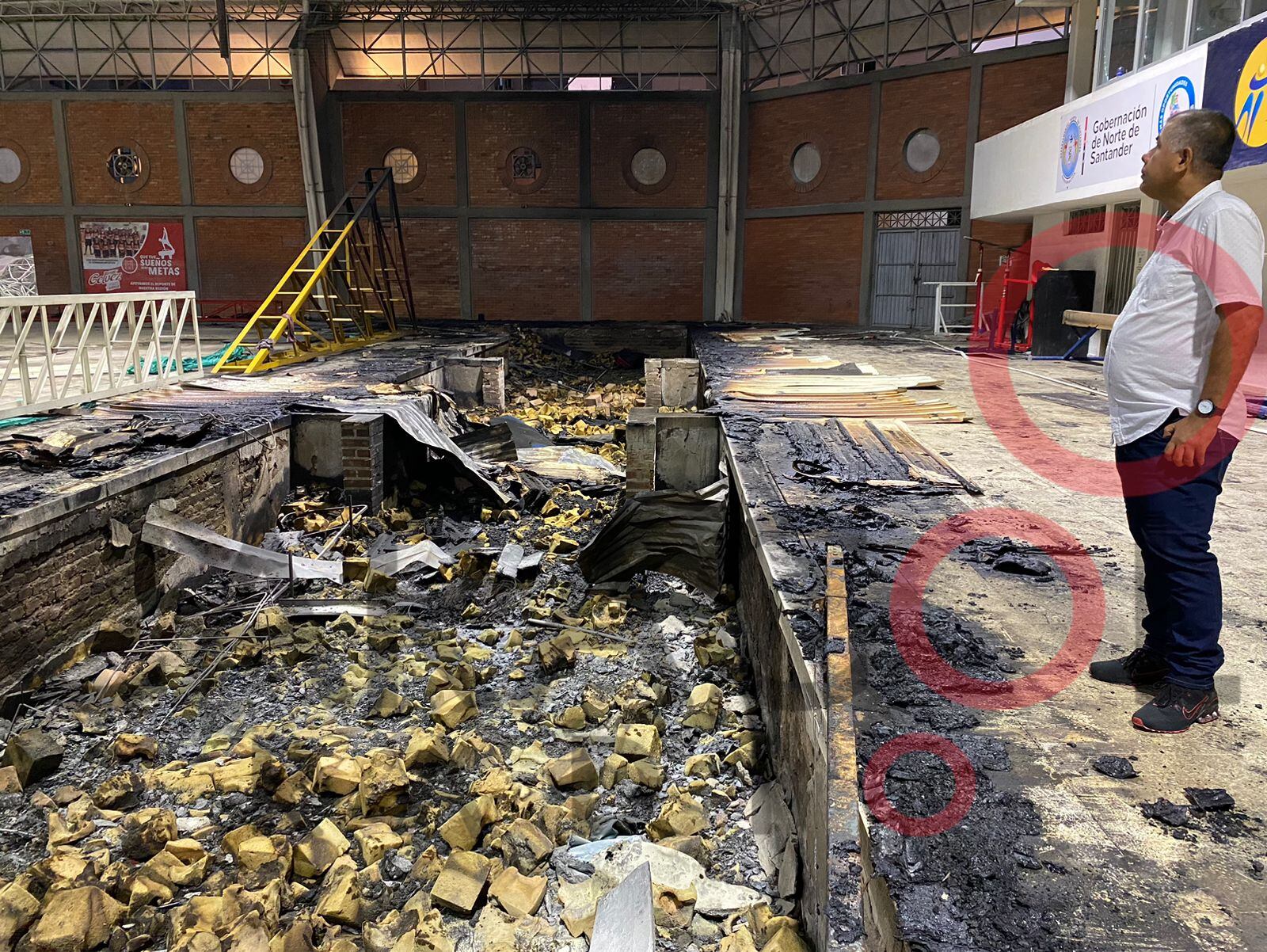 Así quedó el coliseo menor Eustorgio Colmenares.