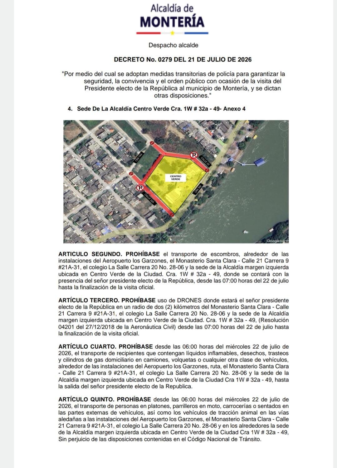 Decreto por empalme presidencial.