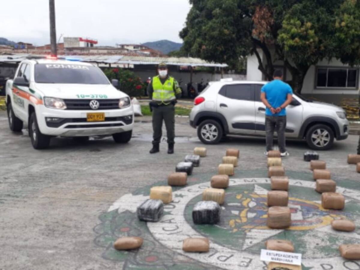 Incautan en vías de Caldas marihuana avaluada en $93 millones