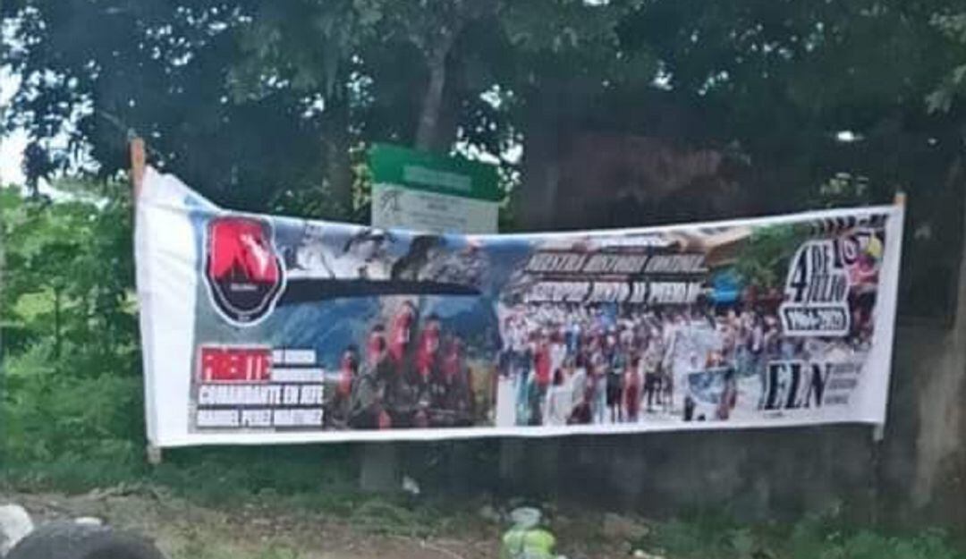 Instalan vallas y pancartas alusivas al ELN en Norte de Santander