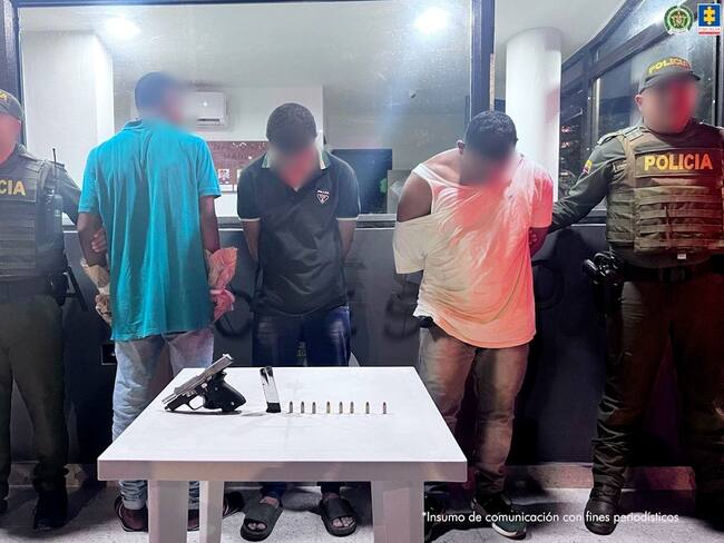 Asegurados cuatro hombres que habrían participado en dos homicidios en Cartagena