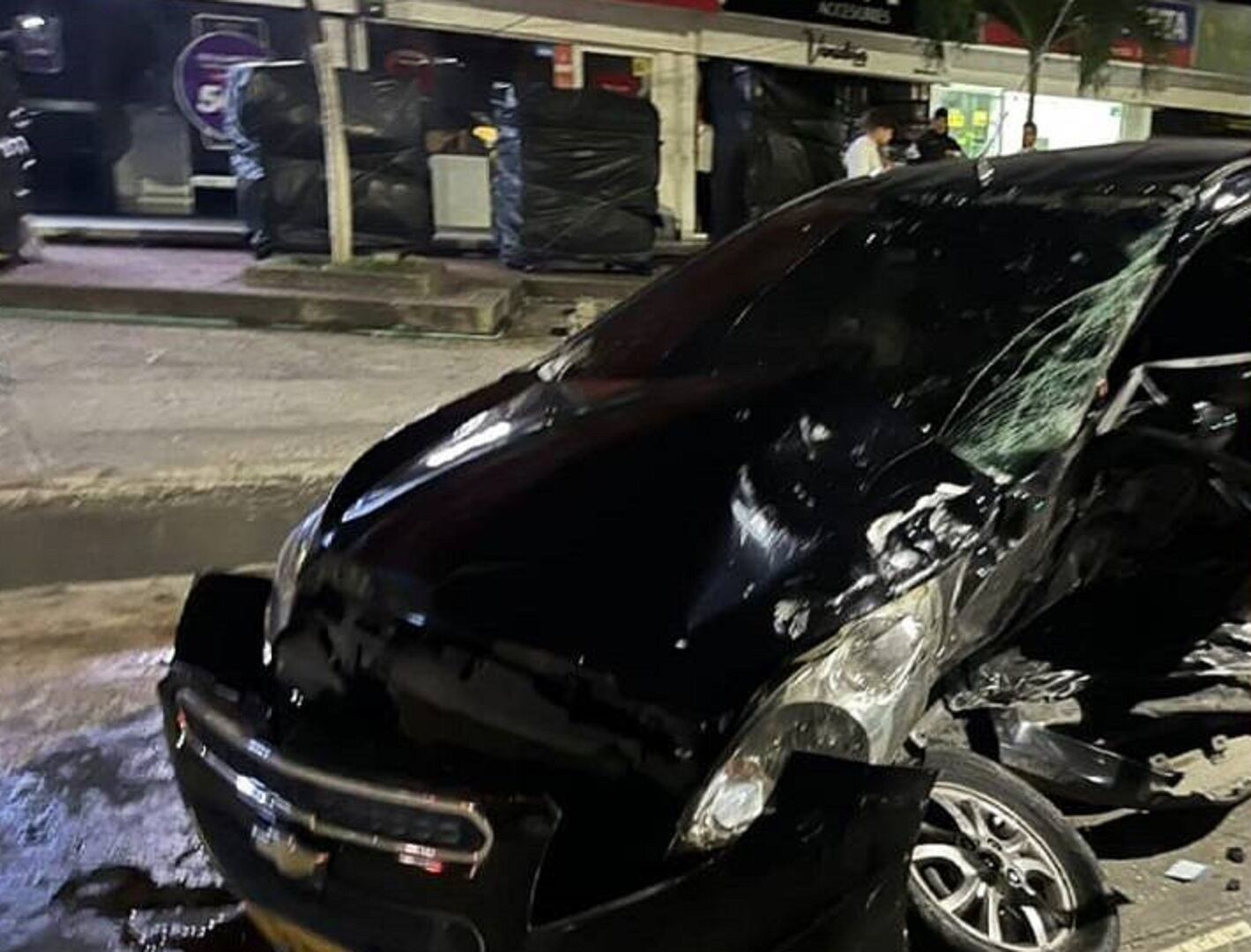 Uno de los carros del accidente