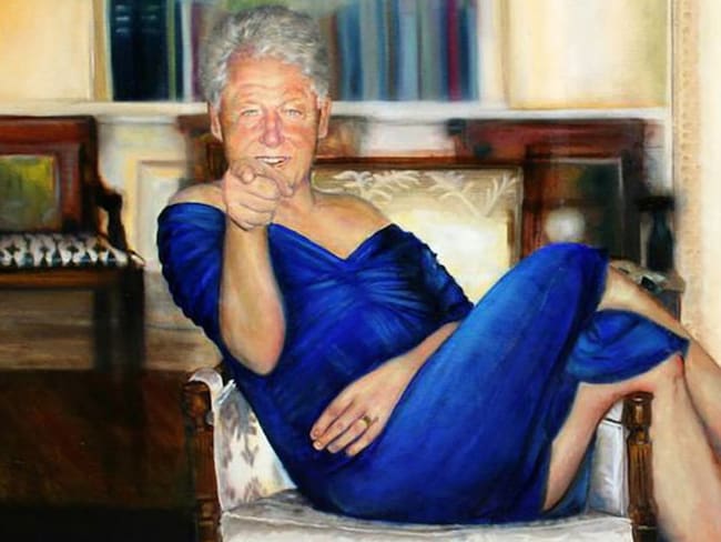 Encuentran extraña pintura de Bill Clinton en casa de Epstein en Nueva York