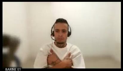 Yomar Eduardo Correa Medina, condenado a 46 años por homicidio agravado y porte ilegal de armas. Foto: audiencia de lectura de sentencia, https://sistemagrabaciones.ramajudicial.gov.co/