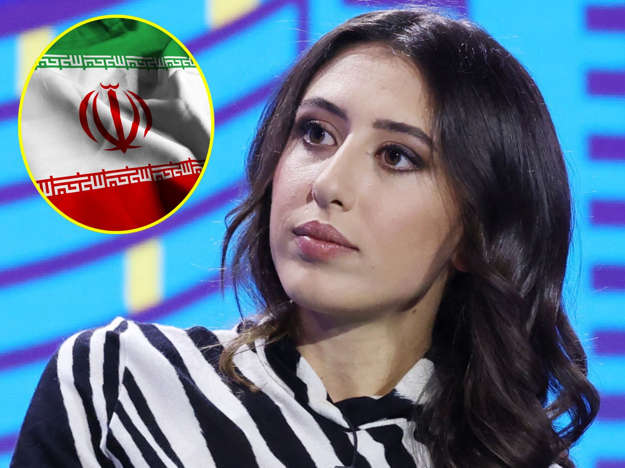 Cecilia Sala. I Foto: Stefania D'Alessandro/Getty Images. Bandera de Irán. I Foto: Getty Images.