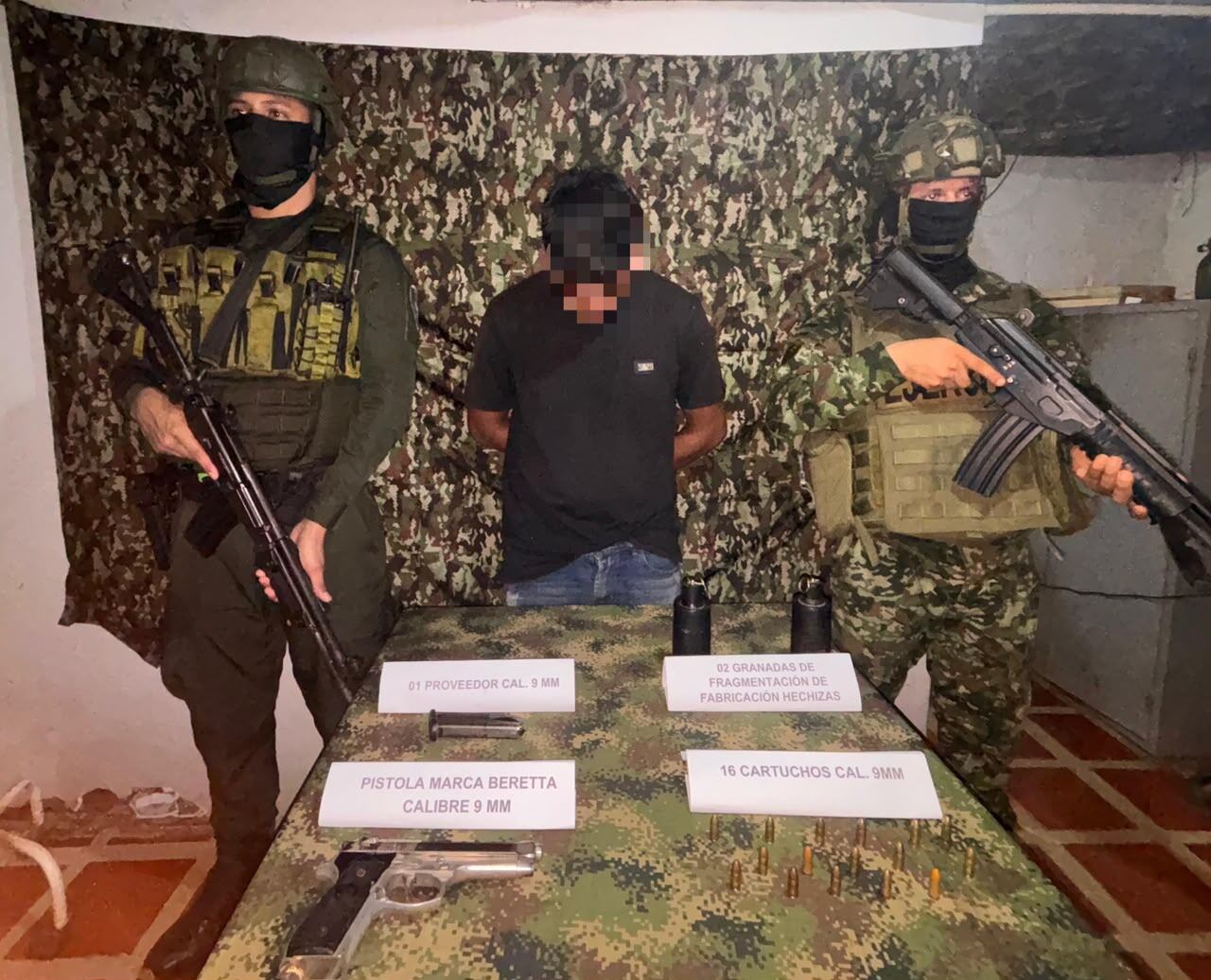 Capturan extranjero comprometido presuntamente en hechos violentos contra la fuerza pública/ Foto Ejercol