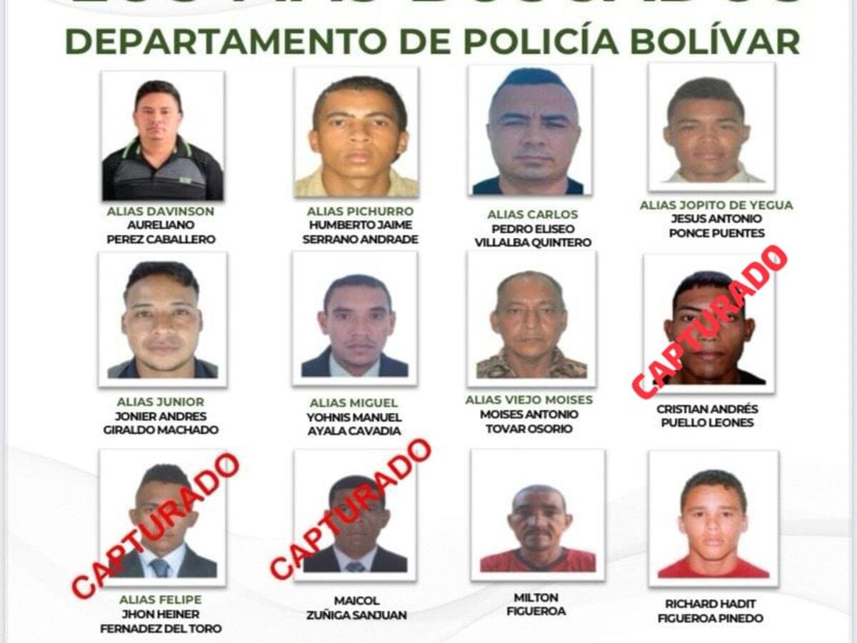 Policía reveló cartel con los más buscados por diferentes delitos en Bolívar