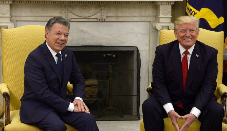 Juan Manuel Santos y Donald Trump