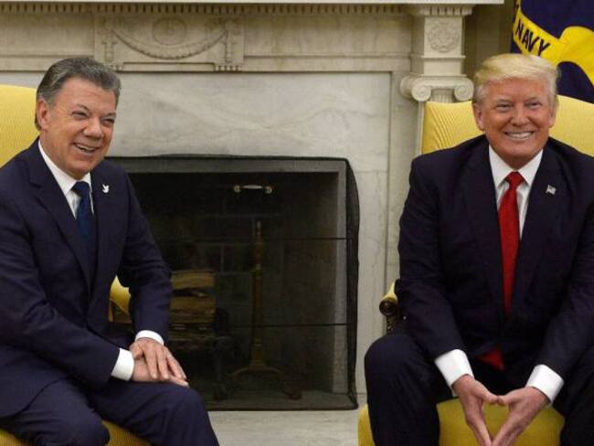 Juan Manuel Santos y Donald Trump