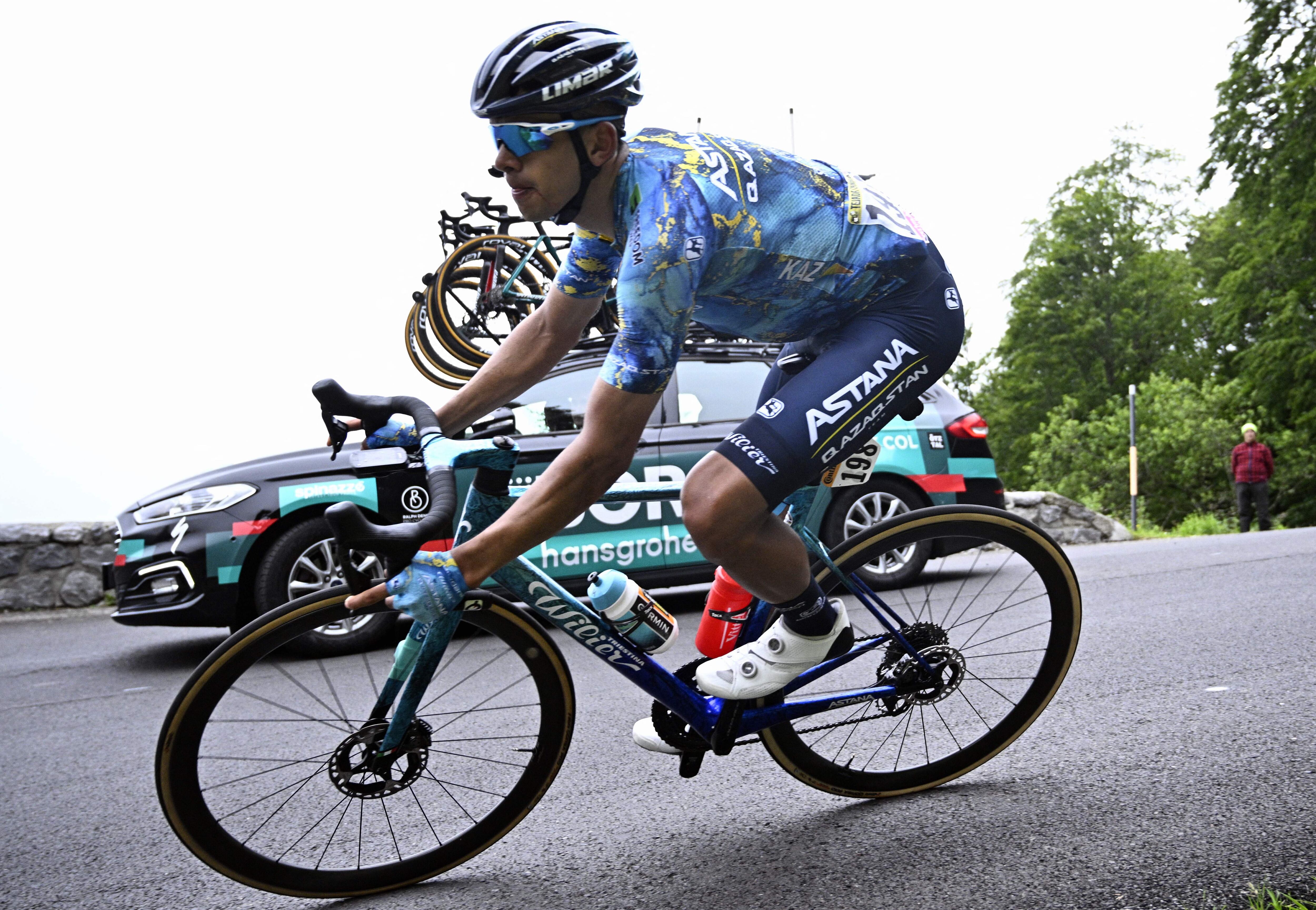 Harold Tejada, ciclista colombiano del Astana. (Photo by JASPER JACOBS/BELGA MAG/AFP via Getty Images)