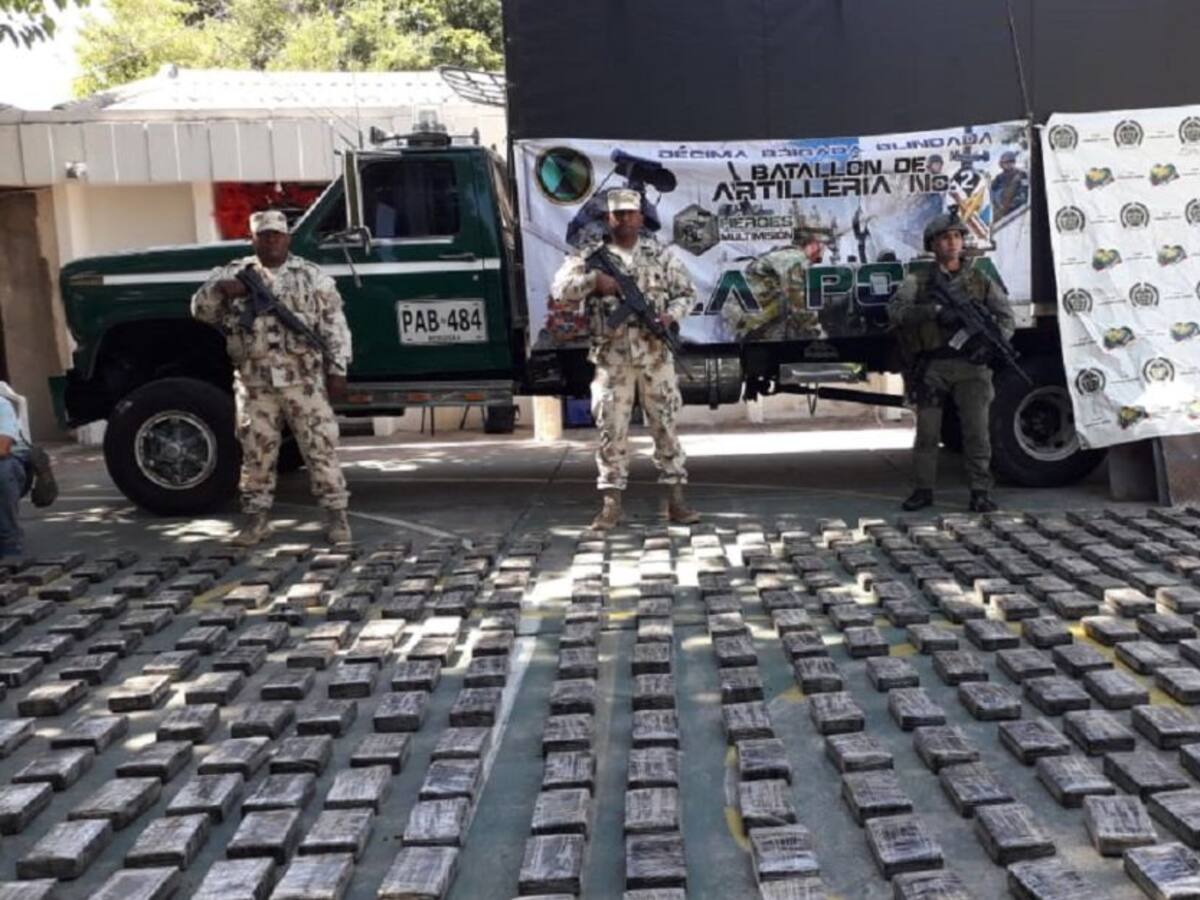 Ejército incautó cargamento de cocaína del Eln en el Cesar