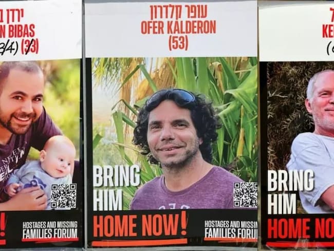 Yarden Bibas, Ofer Kalderon y Keith Siegel. Cortesía: Getty Images