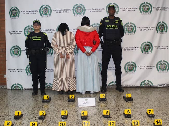 Capturadas dos mujeres con 10 kilos de droga en El Dorado. Foto: MEBOG.