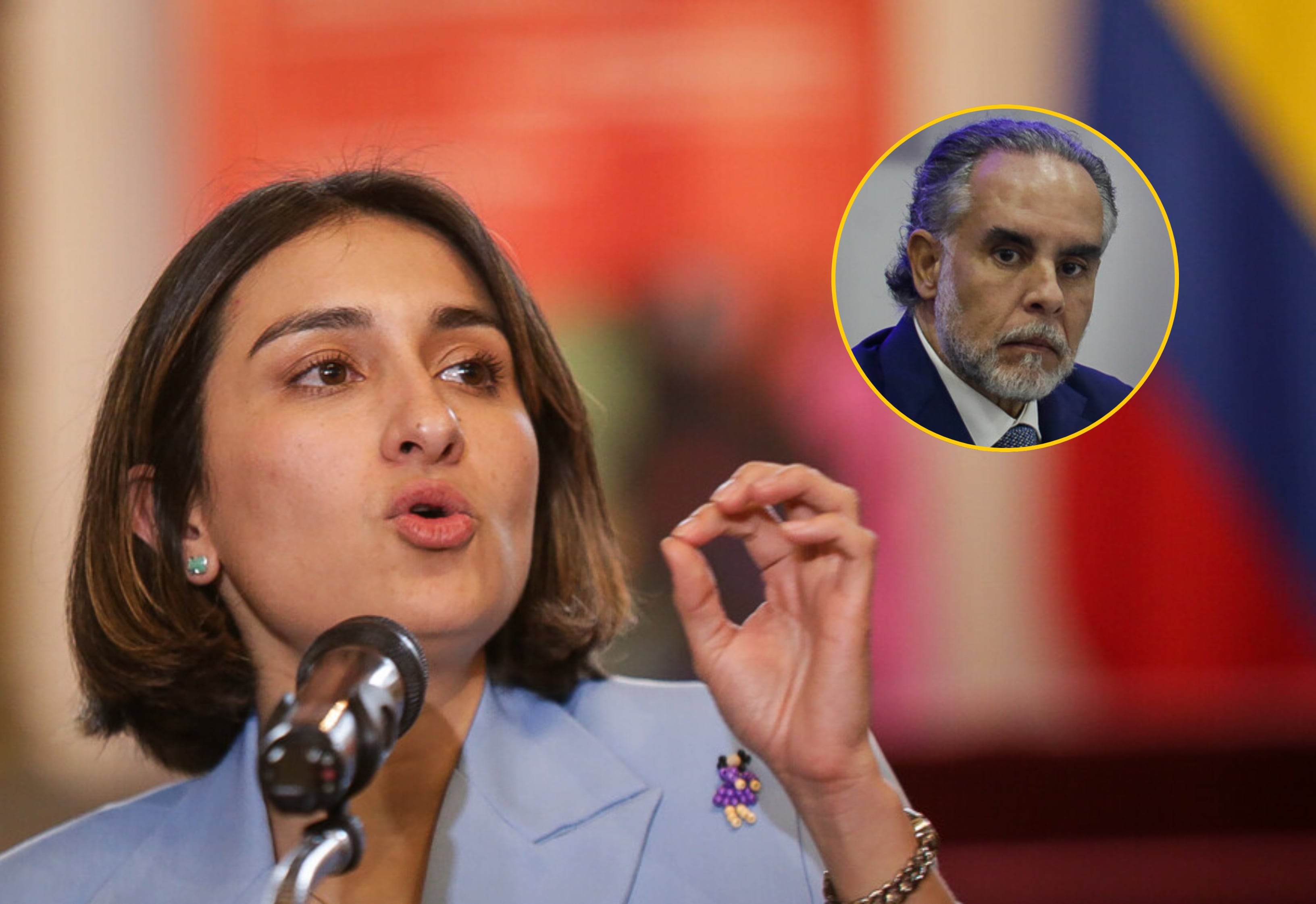 Laura Sarabia y Armando Benedetti. Foto: Colprensa - Cristian Bayona