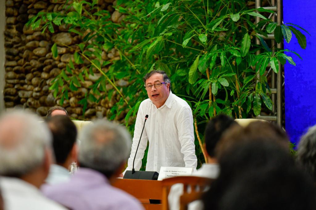 Presidente Gustavo Petro en el cierre del tercer ciclo de negociación entre el ELN y el Gobierno.Foto: