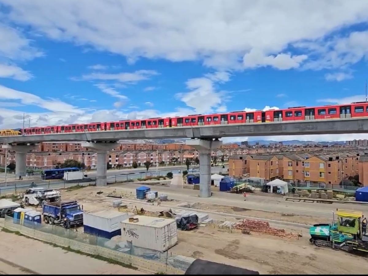Inician las pruebas del viaducto del metro de Bogotá: el primer tren ya hizo su recorrido