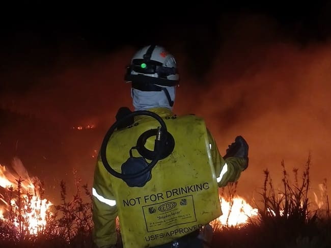 120 hectareas de vegetación incineradas tras gran incendio en Cumbal. Vda Tasmag Pistejo. | Foto: Bomberos Cumbal