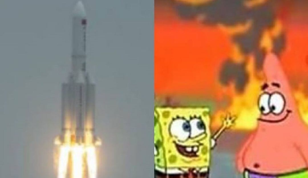 ‘Fondo de Bikini’ el protagonista de la oleada de memes del cohete chino