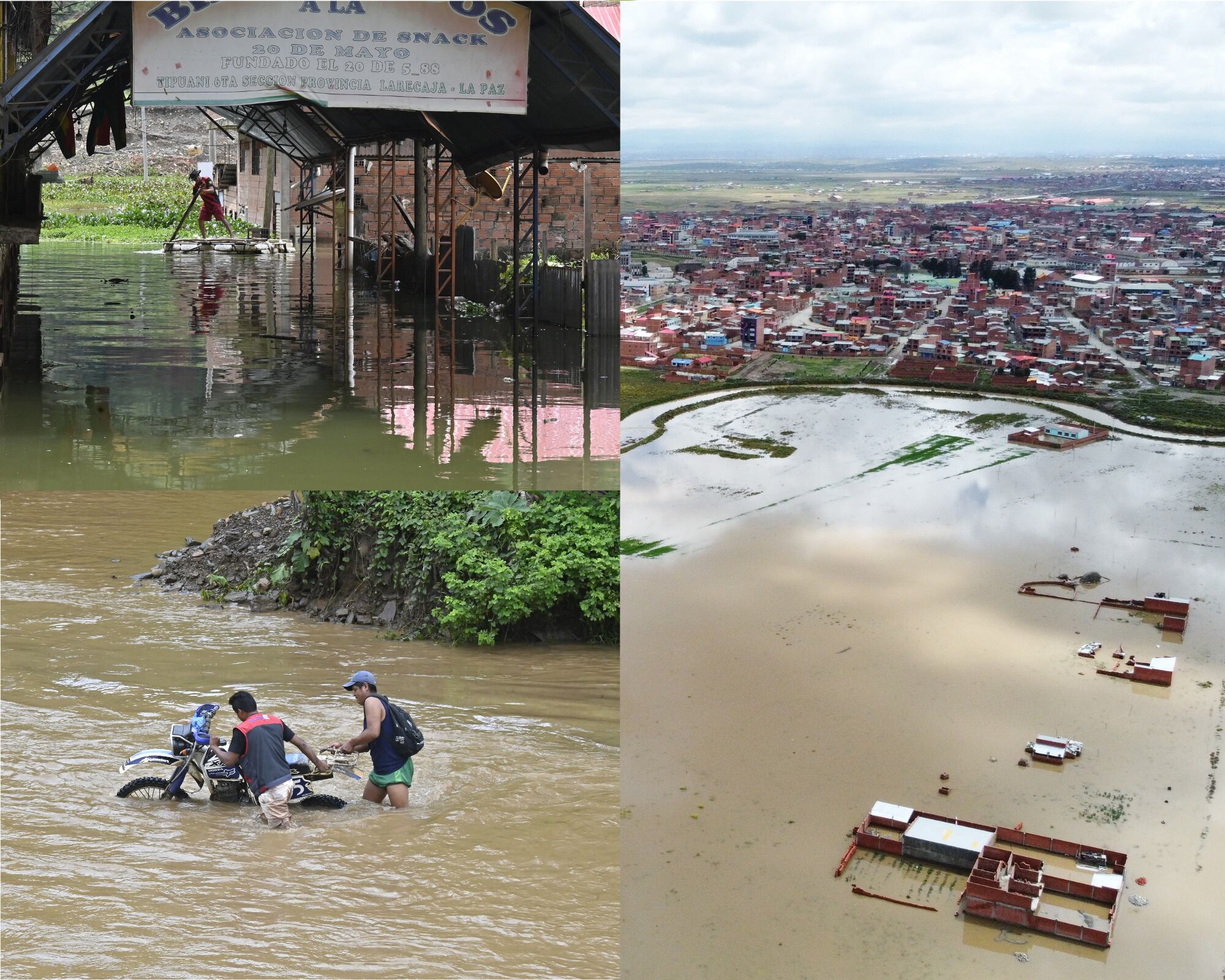 Cerca de 2.000 familias de la Amazonía de Bolivia sufren las inundaciones de sus comunidades por las fuertes precipitaciones y muchos deben transitar las calles en lanchas, también temen la escasez de agua potable, en una temporada de lluvias que ha dejado más de 700.000 personas afectadas y 49 fallecidas en el país.
(Foto: Caracol Radio / Getty )